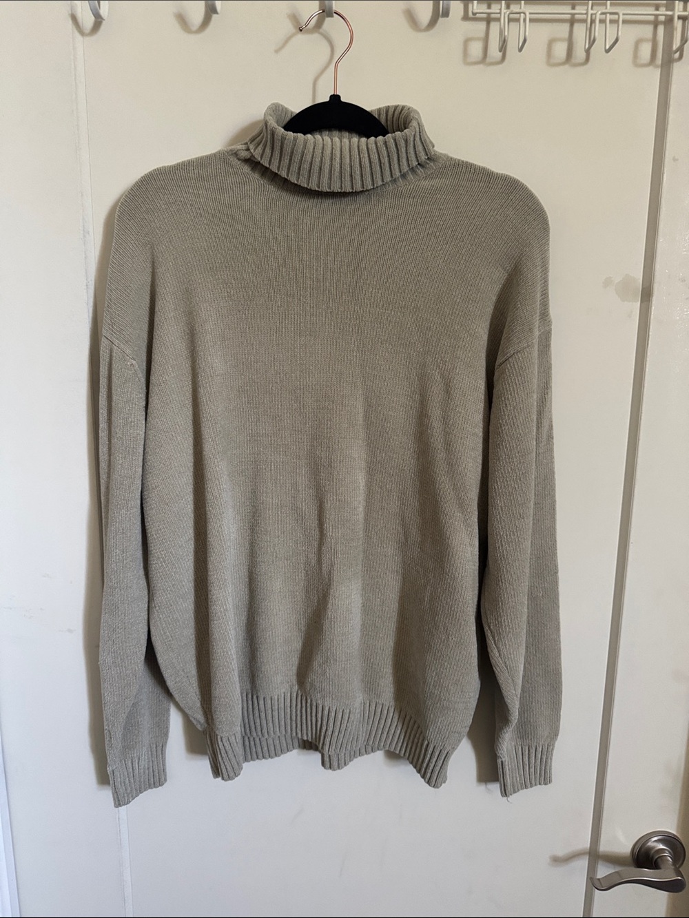 Mondo Uomo Taupe Grey Turtleneck Knit Sweater L
